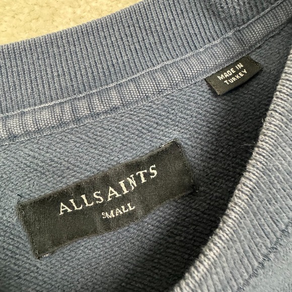 All Saints Opposition Crewneck Pullover Sweatshirt Adult Size S Charcoal Blue - Picture 4 of 13